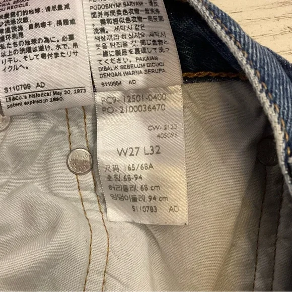 Levi’s 501 W27 Women’s High Rise Straight Leg Premium Jeans 12501-0400 - Picture 13 of 14